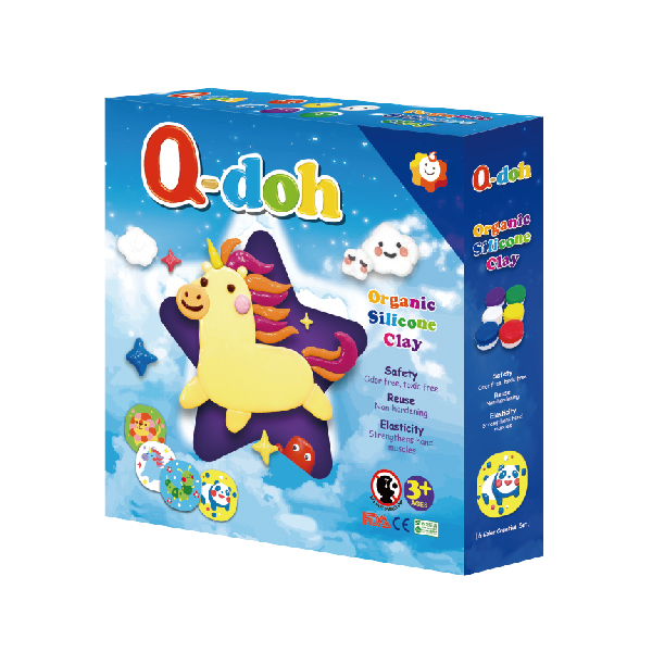 Q-doh魔法定型有機矽膠黏土6色創作板組
