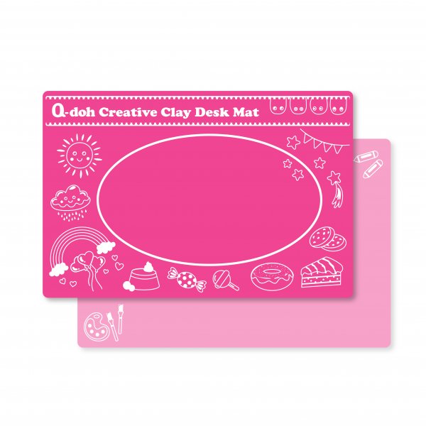 Q-doh黏土創作桌墊_桃粉色 30x45x0.2cm，TPE材質(一面霧一面亮)