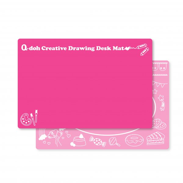 Q-doh黏土創作桌墊_桃粉色 30x45x0.2cm，TPE材質(一面霧，一面亮)