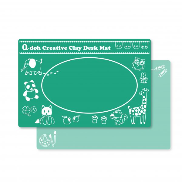 Q-doh黏土創作桌墊_淺綠色 30x45x0.2cm，TPE材質(一面霧，一面亮)